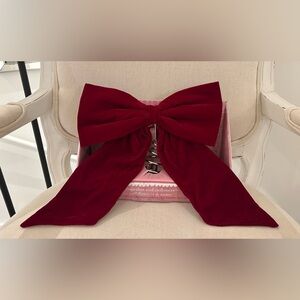 Cupcakes & Cashmere Elegant Red Velvet Bow Christmas Tree Topper NWT
